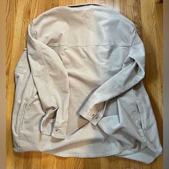 GOOD AMERICAN Corduroy Shacket Button up Shirt Jacket Bone Size 3/4 L/XL - Picture 4 of 6